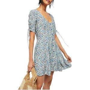 Free People Lace-up Floral Dress